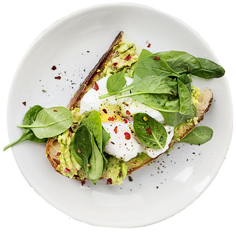 Tostadas con hueco, aguacate y lechuga